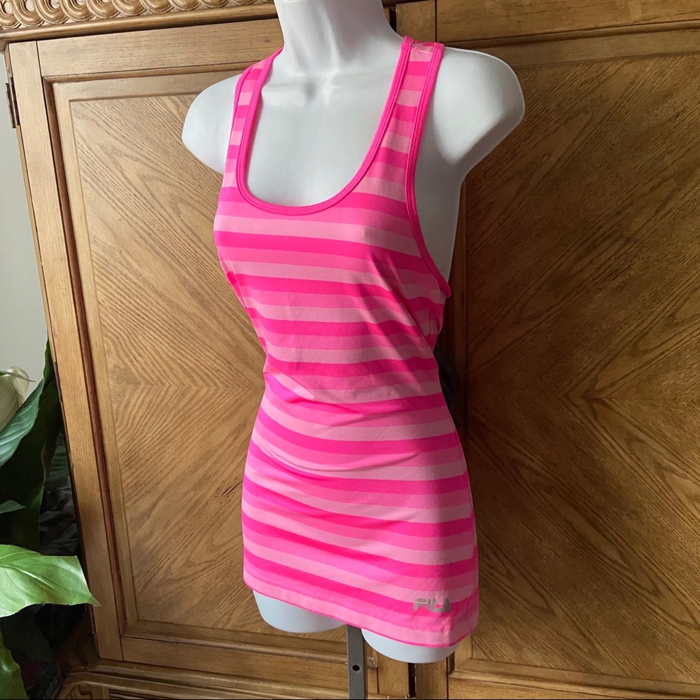 Fila Performance Running Neon Pink Racerback Tank - Picture 2 of 7